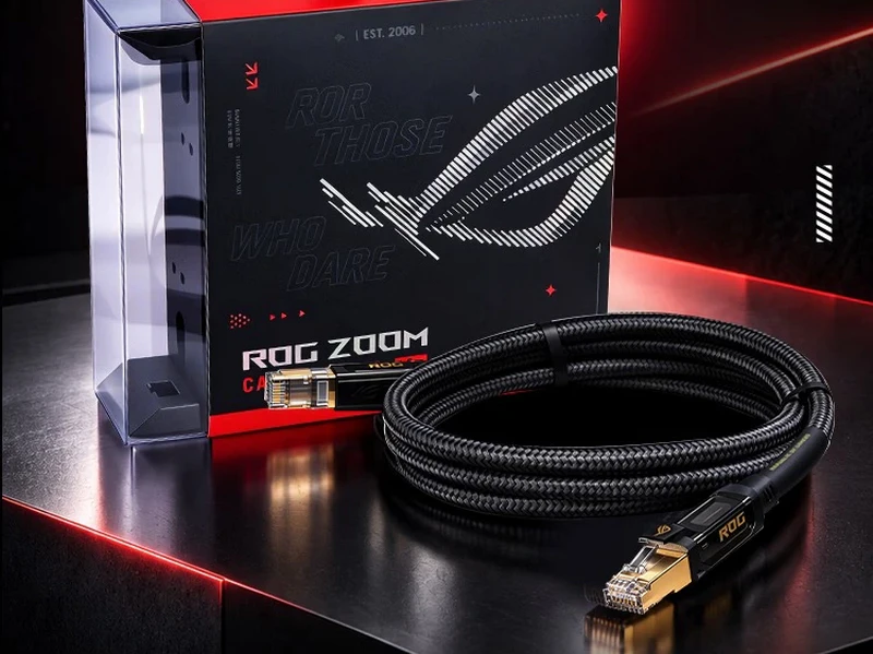 Asus wprowadza na rynek gamingowy kabel Ethernet ROG Zoom za 41 USD o przepustowości 40 Gb/s