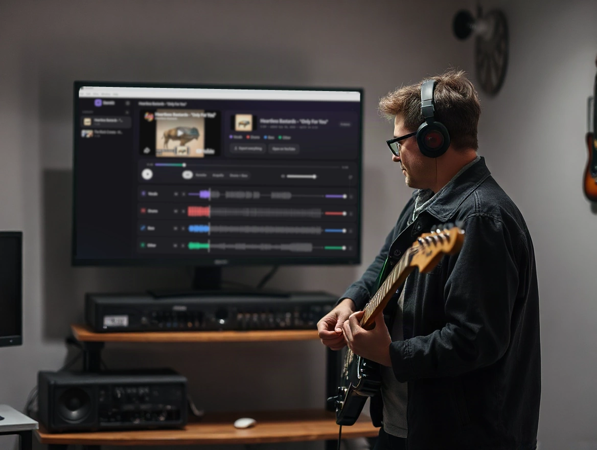 Aplikacja open source dla muzyków: StemKit rozdziela utwory z YouTube'a na ścieżki audio, do których można grać razem.