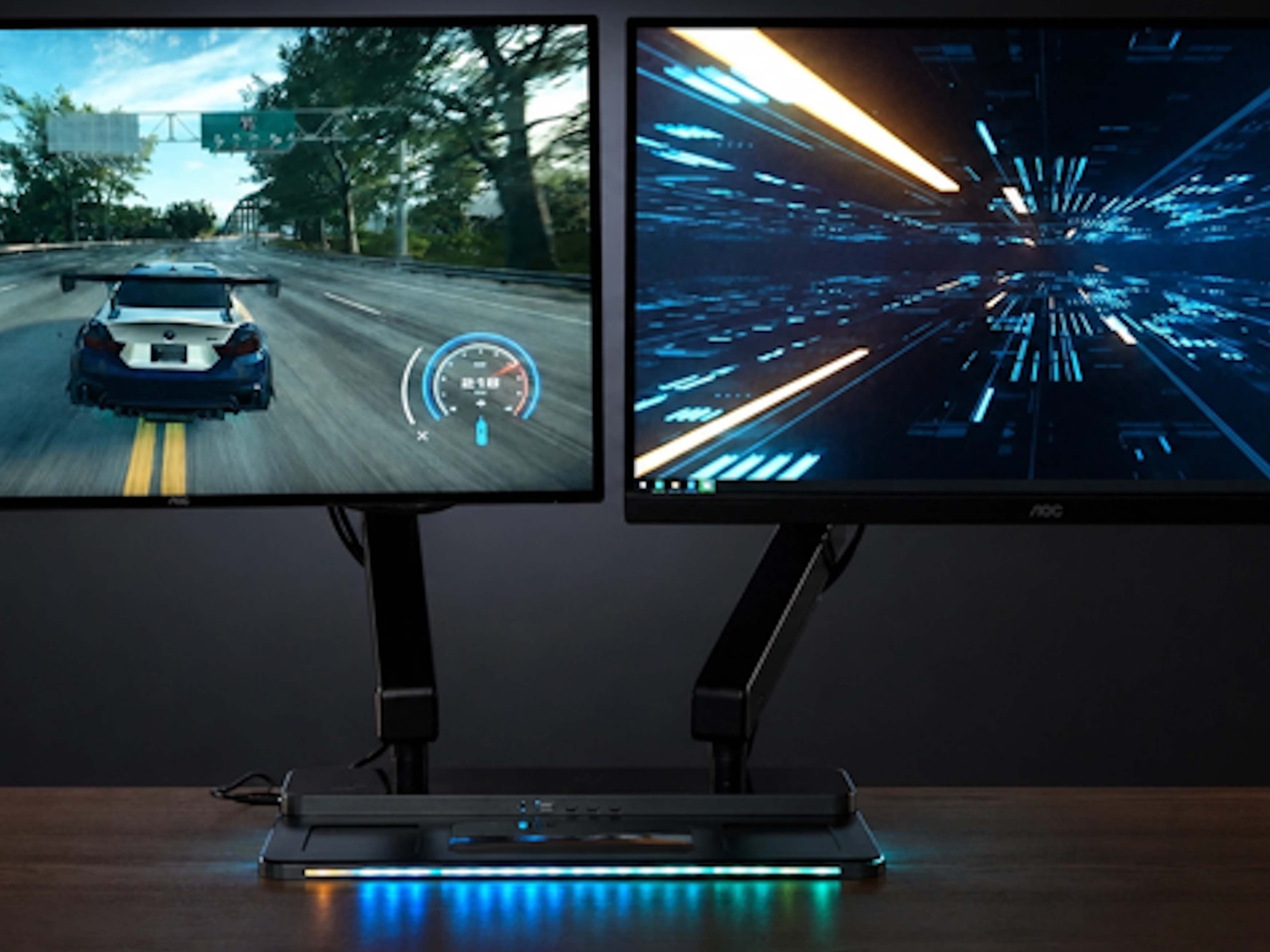Kovadex X1: stacja ładująca o mocy 100 W z uchwytem na monitor i podświetleniem RGB
