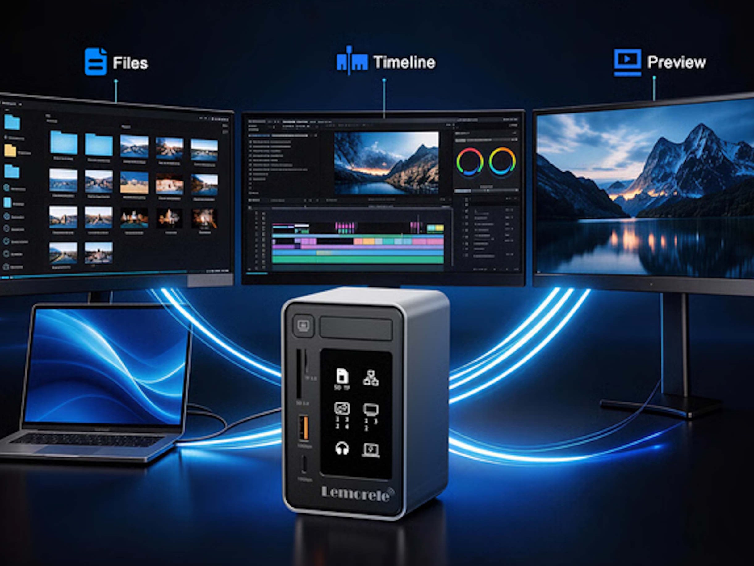 Lemorele TC1000: stacja dokująca 12 w 1 dla trzech monitorów 4K nie kosztuje wiele