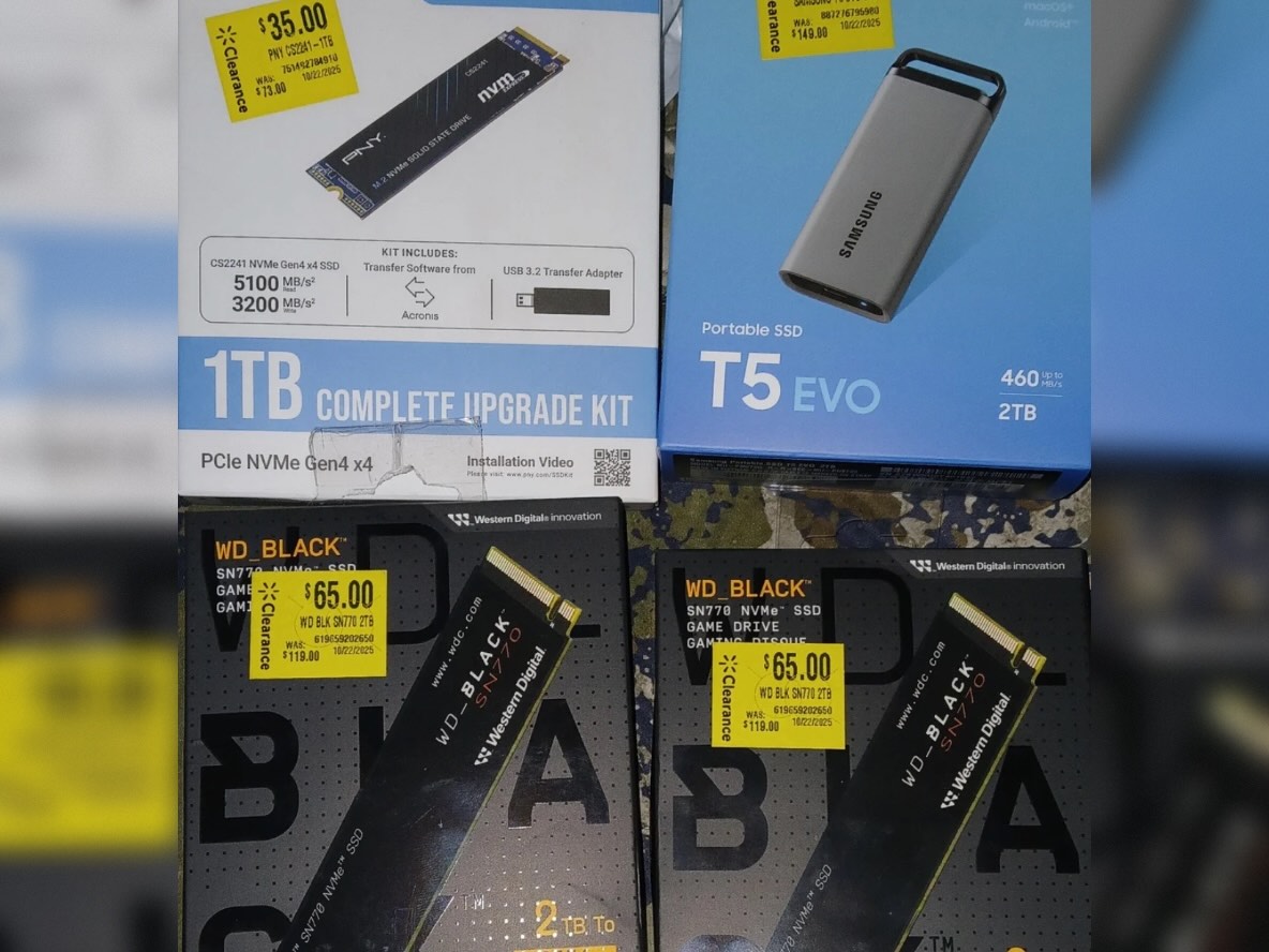 Szczęśliwy poszukiwacz okazji zdobywa dyski SSD o łącznej wartości 1266 USD i pojemności 7 TB za jedyne 210 USD w Walmart