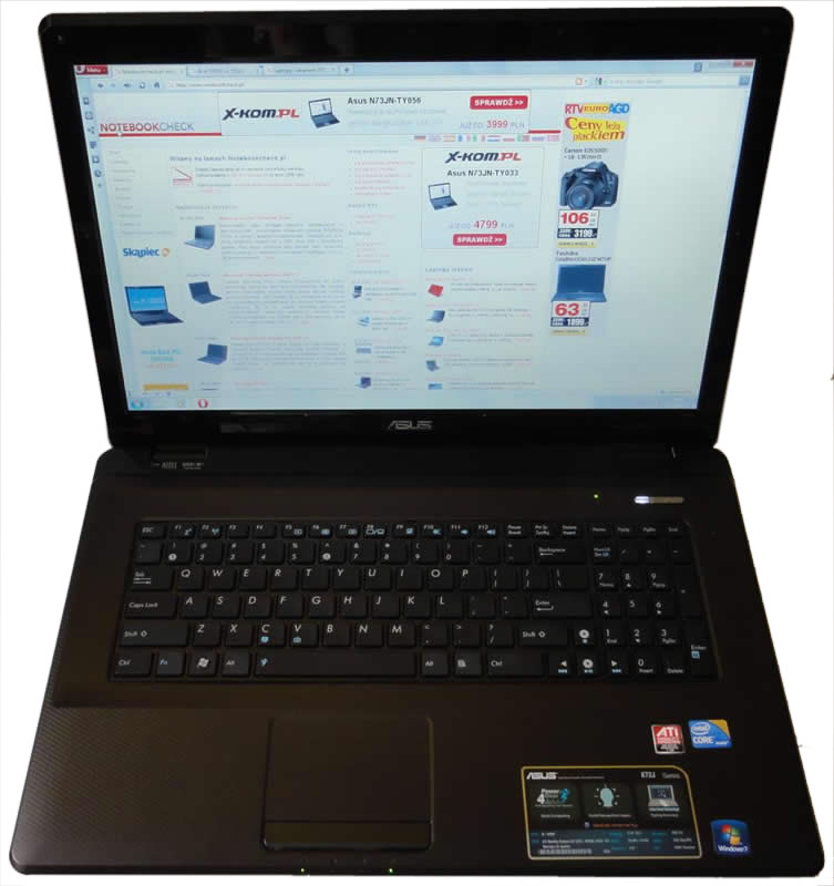 Recenzja Asus K72jr Notebookcheckpl