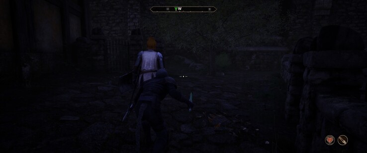Najlepiej nie wychodzić samemu w nocy. Zamknięte oko wskazuje, że jesteśmy niewykryci. (Źródło obrazu: The Elder Scrolls IV: Oblivion Remastered)