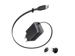 Ładowarka Anker Nano Charger (35 W) ma chowany kabel USB-C, ale brakuje jej składanych wtyczek. (Źródło zdjęcia: Anker)