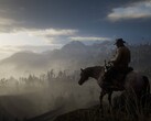 Obraz przedstawiający Arthura Morgana na koniu w Red Dead Redemption 2.