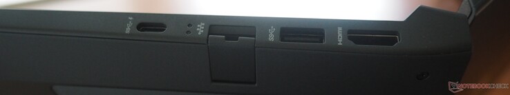 Prawa strona: USB-C 3.0 (DP 1.4 + PD), RJ45 LAN, USB-A 3.0, HDMI 2.1