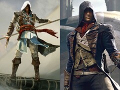 Edward Kenway z Assassin's Creed Black Flag i Arno Dorian z Assassin's Creed Unity pokazani obok siebie.