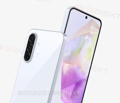 Galaxy A36 5G nawiązuje do ostatnich projektów Sony Xperia. (Źródło obrazu: @OnLeaks & GizNext)