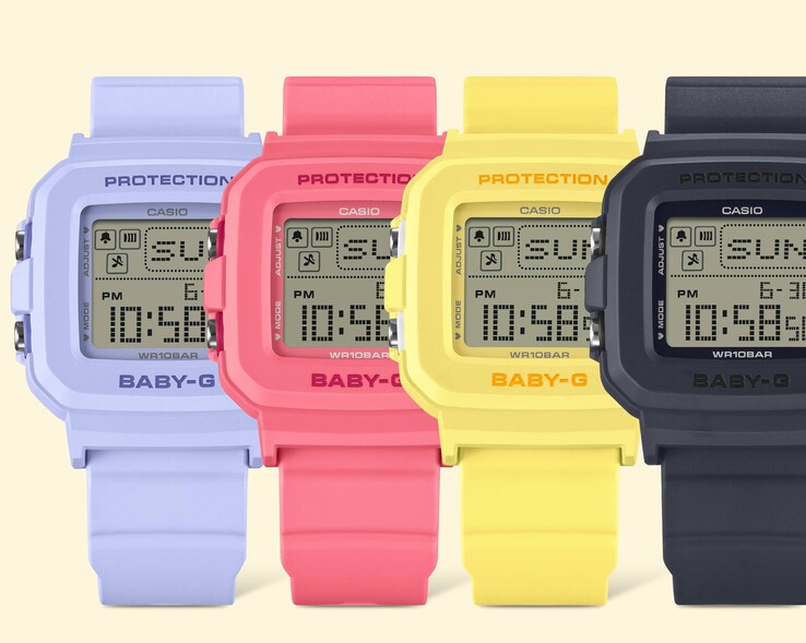 Od lewej do prawej: zegarki Casio Baby-G BGD-10KH-2B, BGD-10KH-4, BGD-10KH-9 i BGD-10KH-2C. (Źródło zdjęcia: Casio)