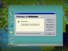 Zrzut ekranu z Hytale uruchamiający funkcjonalną instalację Windows 95 (źródło obrazu: HytaleModding on X)