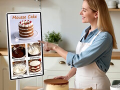 27-calowy tablet Nework MoveMate Hi Fi Android jest wyposażony w wygodny stojak na kółkach i 8-godzinny czas pracy na baterii. (Źródło obrazu: Nework)