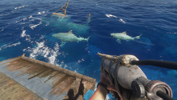 Obraz przedstawiający rekiny w Stranded Deep.