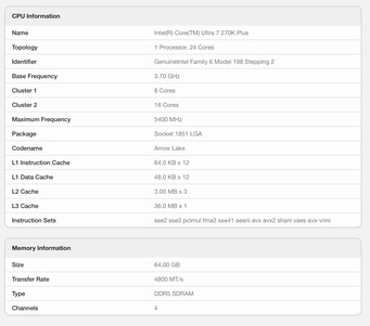 Zestawienie Geekbench 6 dla procesora Core Ultra 7 270K Plus. (Źródło obrazu: Geekbench)