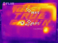 Rozwój ciepła podczas pracy na biegu jałowym (na dole)