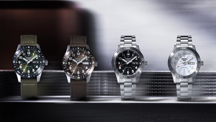Seria Seiko Sports 5 Field (od lewej: HDB008, HDB009, HDB006, HDB007)