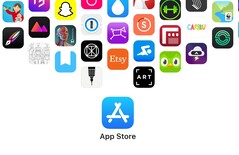 Logo App Store z ikonami popularnych aplikacji. Firma Apple musi obecnie bronić swoich opłat za płatności dokonywane poza sklepem.