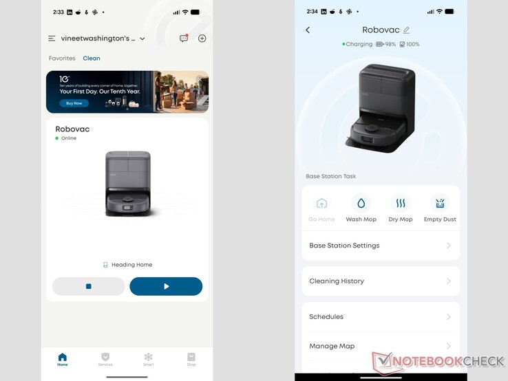 interfejs aplikacji eufy dla Omni C28.