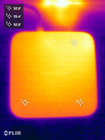 Temperatura powierzchni podczas testu obciążeniowego (widok z góry)