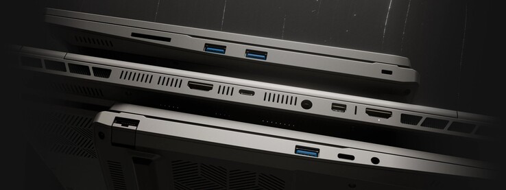 Laptop do gier Tuxedo InfinityBook Max 15 ma przyzwoity zestaw portów. (Źródło obrazu: Tuxedo)