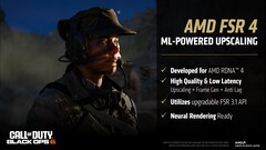 AMD FSR 4 wykorzystuje możliwości FP8 RDNA 4 do skalowania w górę i generowania klatek. (Źródło obrazu: AMD)