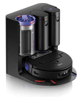 Cykloniczna stacja dokująca mieści kosz na śmieci i dwa zbiorniki na wodę do napełniania robota (źródło zdjęcia: Dyson)