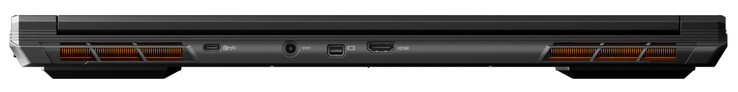 Tył: USB 3.2 Gen 2 (USB-C; DisplayPort), złącze zasilania, Mini DisplayPort 1.4a, HDMI 1.4