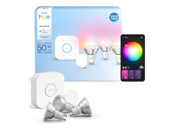 Zestaw startowy Philips Hue Essential z żarówkami GU10. (Źródło zdjęcia: Philips Hue)