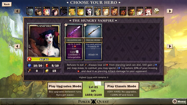 Na zdjęciu: Zrzut ekranu z gry Poker Quest: Swords and Spades.