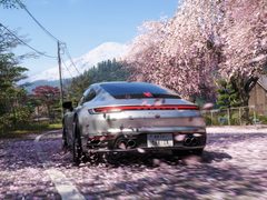 Widok z tyłu Porsche 911 Carrera S podczas jazdy w Forza Horizon 6 w Japonii