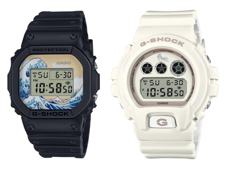 Starsze zegarki Casio G-Shock DW-5600KHK24-1 (po lewej) i DW-6900SHB-7 (po prawej). (Źródło zdjęcia: Casio, edytowane)