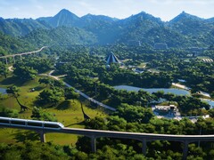 Obraz przedstawiający park w grze Jurassic World Evolution.
