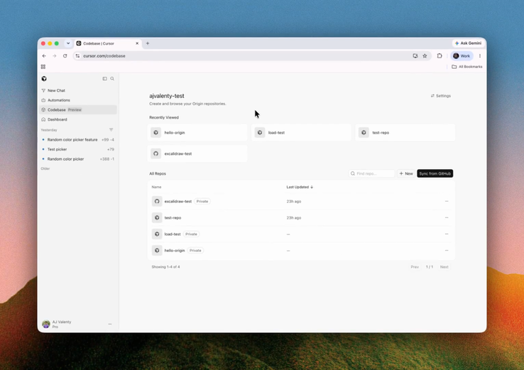 Interfejs użytkownika programu Origin, funkcja programu Cursor