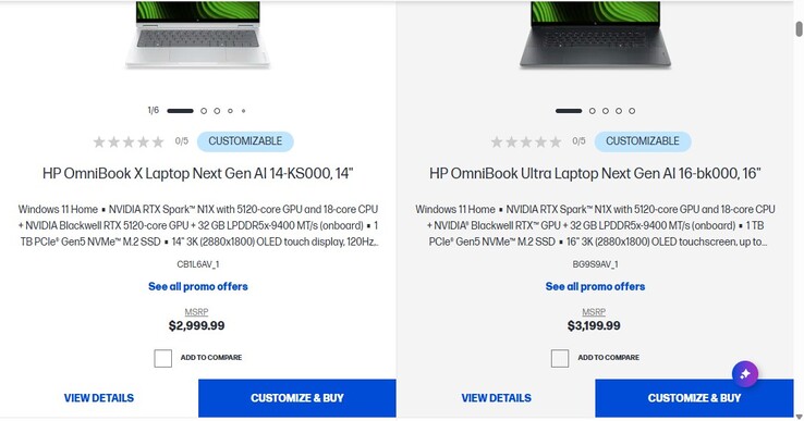 Ceny laptopów HP z 18-rdzeniowym układem Nvidia RTX Spark