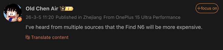 Przeciek sugeruje wzrost ceny Find N6.