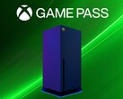 Następny Makieta konsoli Xbox z banerem Game Pass