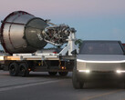 Zdolności holownicze Cybertrucka zostały zaprezentowane w bazie SpaceX Starbase w Teksasie. (Źródło obrazu: Stargazer na YouTube)