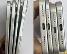 Rzekome atrapy iPhone'a z serii 17 pokazują ultracienką obudowę rzekomego iPhone'a 17 Air w porównaniu z pozostałymi trzema modelami. (Źródło zdjęcia: SonnyDickson na X)