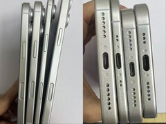 Rzekome atrapy iPhone'a z serii 17 pokazują ultracienką obudowę rzekomego iPhone'a 17 Air w porównaniu z pozostałymi trzema modelami. (Źródło zdjęcia: SonnyDickson na X)