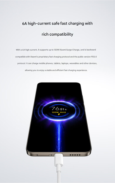 Możliwość szybkiego ładowania za pomocą 16-centymetrowego kabla do ładowania wstecznego