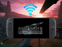 Final Fantasy 7 Remake Intergrade Switch 2 pokazany z symbolem WiFi (Źródło obrazu: Nintendo of America, Square Enix z poprawkami)