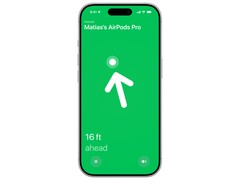 Precision Funkcja wyszukiwania lokalizująca słuchawki AirPods Pro. (Źródło obrazu: Apple)