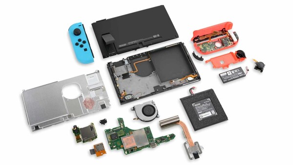 Nintendo nie udostępnia oficjalnych przewodników napraw ani części zamiennych do Switcha. (Źródło obrazu: iFixit)