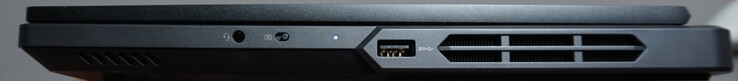 Porty po prawej: zestaw słuchawkowy, migawka kamery, USB-A (5 Gbit/s)