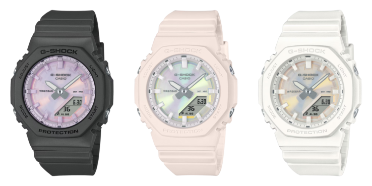 Od lewej do prawej: GMAP2100PC1A, GMAP2100PC4A i GMAP2100PC7A. (Źródło zdjęcia: Casio)
