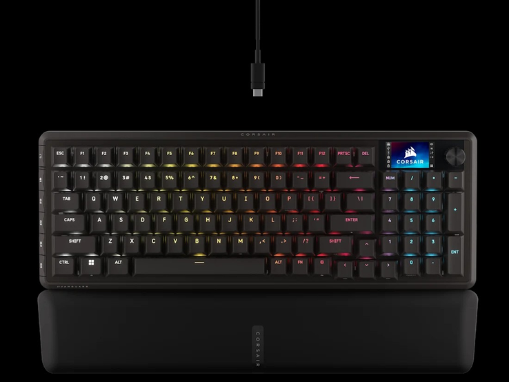 Corsair Vanguard 96 Pro łączy się za pomocą pojedynczego kabla USB 3.1 lub 3.0 typu A. (Źródło obrazu: Corsair)