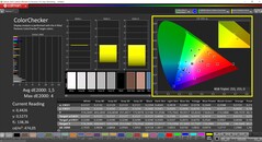 CalMAN ColorChecker (profil: Natywny, docelowa przestrzeń kolorów: P3)