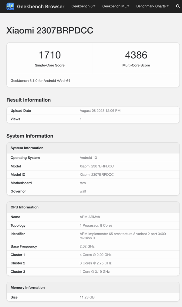 (Źródło obrazu: Geekbench)