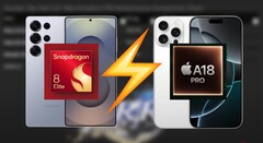 iPhone 16 Pro Max vs Galaxy S25 Ultra - wydajność w grach: A18 Pro błyszczy po raz kolejny. (Źródło obrazu: Dame Tech, Apple, Samsung, edytowane)
