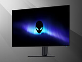 Przednia część 32-calowego monitora OLED 4K Alienware AW3226Q pokazana pod kątem