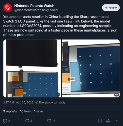 Serwis Nintendo Patents Watch prezentuje nowy ekran LCD konsoli Switch 2